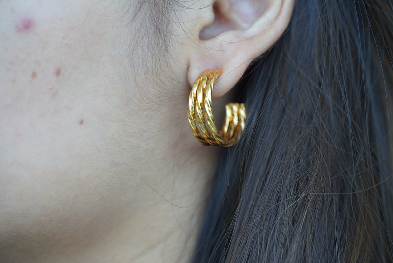 Triple Crumpled Hoops