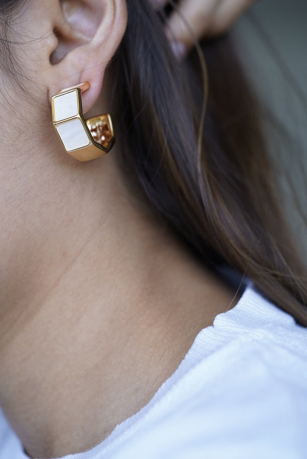Mother of pearl Hoop Earrings