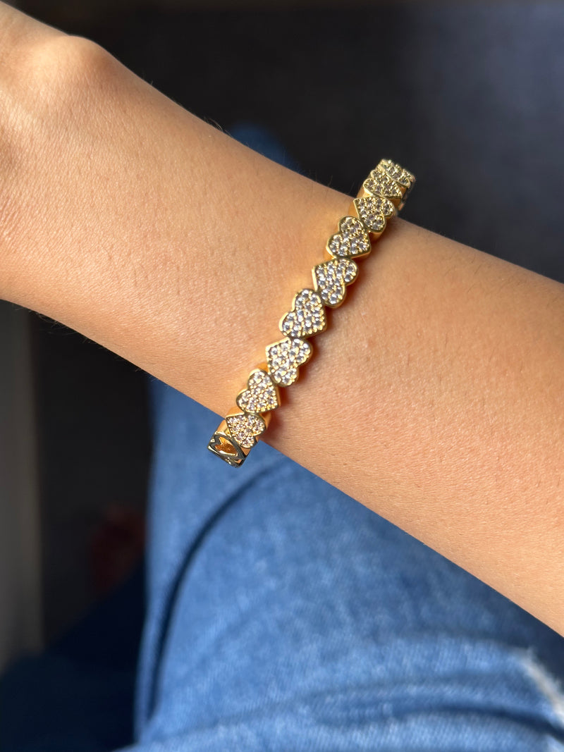 Studded Half Heart Cuff