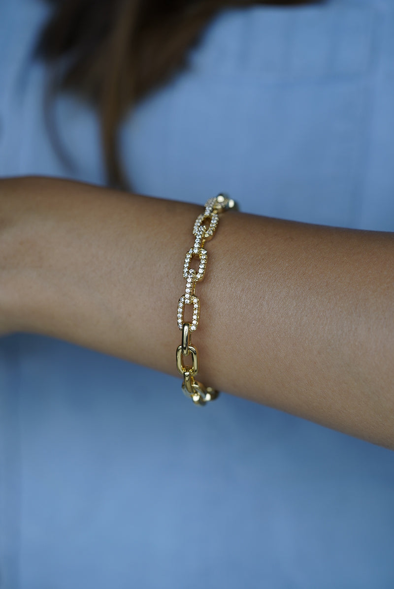 Studded Link Bracelet Cuff