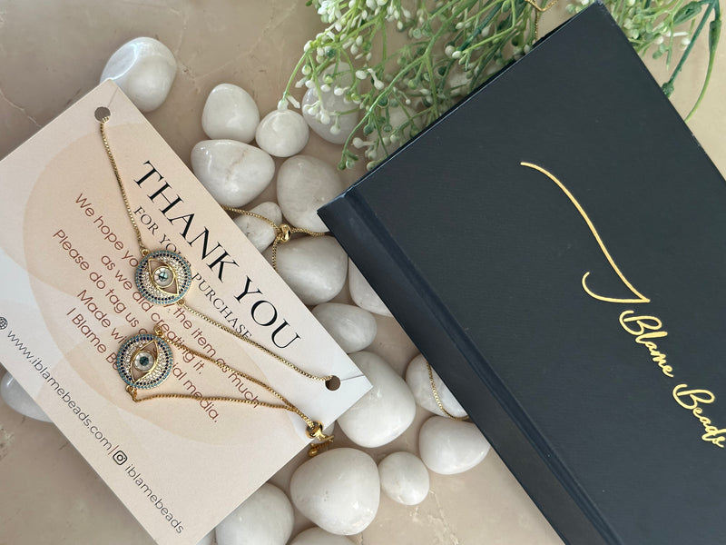 Gold Twinkle Evil Eye Set