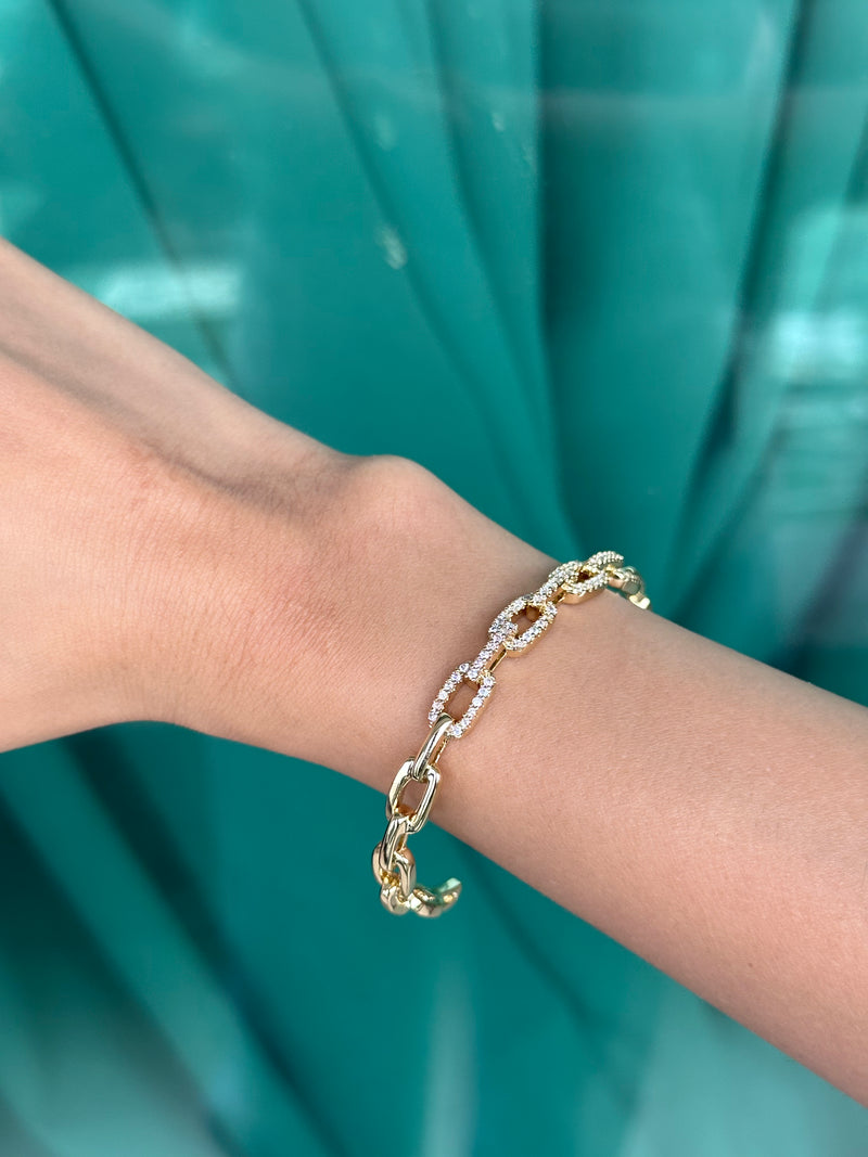 Studded Link Bracelet Cuff