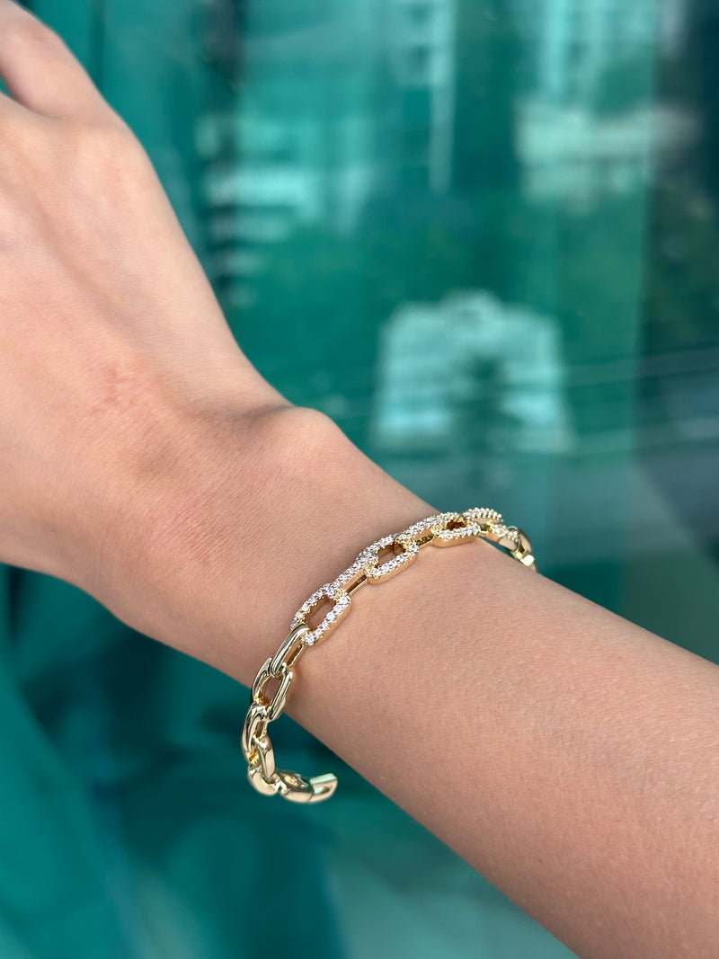Studded Link Bracelet Cuff