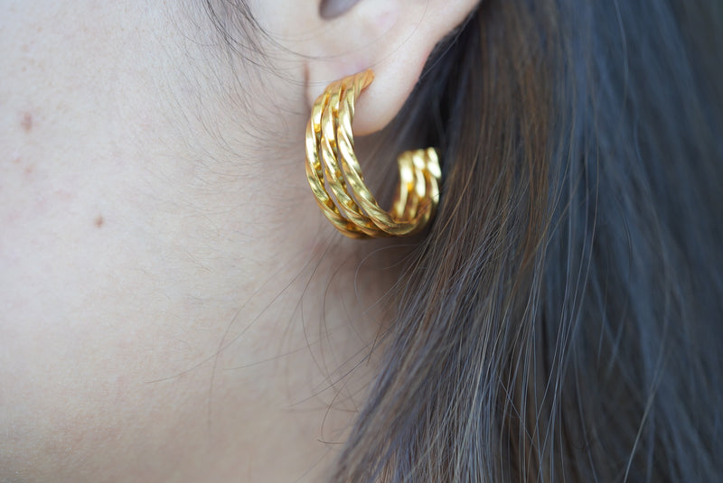 Triple Crumpled Hoops