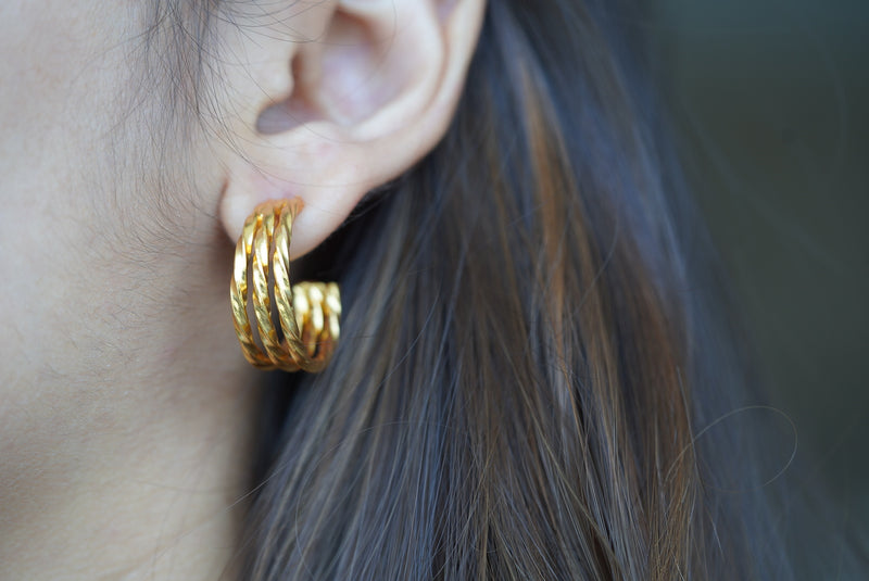Triple Crumpled Hoops