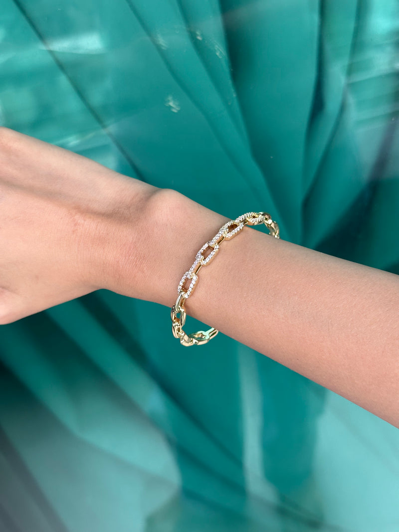 Studded Link Bracelet Cuff