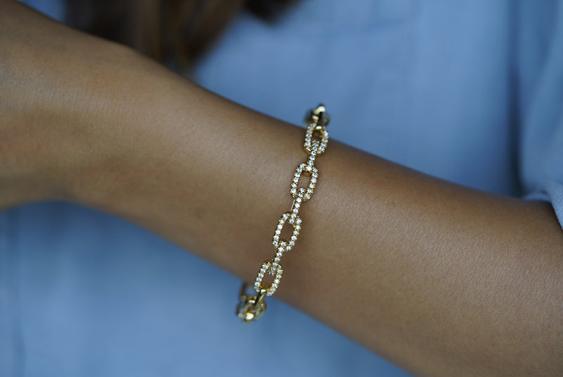 Studded Link Bracelet Cuff