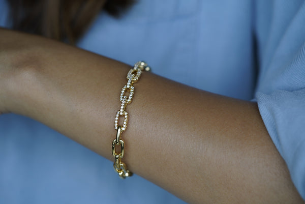Studded Link Bracelet Cuff