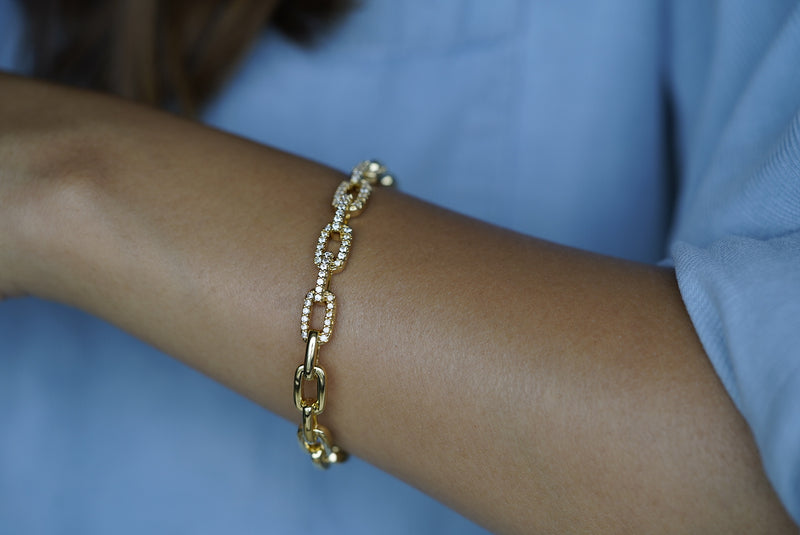 Studded Link Bracelet Cuff