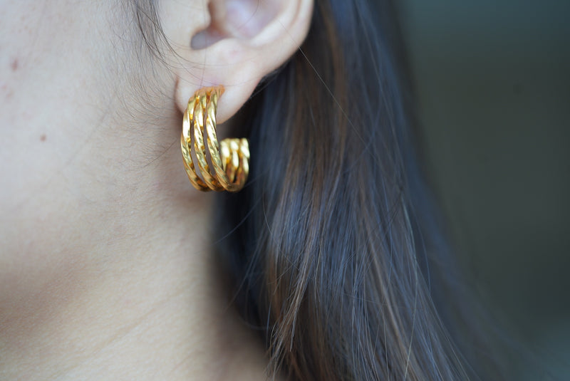 Triple Crumpled Hoops