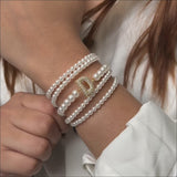 Pearl Studded Initial Magnetic Bracelet (Bestseller)