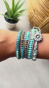 Caribbean Turquoise Beaded Wrap Bracelet