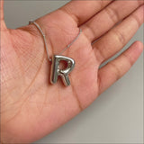 Silver Chunky Initial Statement Necklace