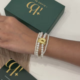 Pearl Bold Initial Magnetic Bracelet (Bestseller)
