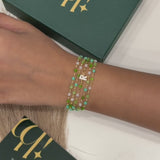 Sunshine Jade Green Initial Magnetic Bracelet