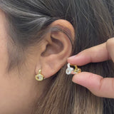 Two-Tone Reversible Oval Solitaire Earrings