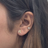 Pave Crystal Alphabet Stud Initial Earrings  (Bestseller)