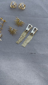 Double Sided Gold Tassel Earrings