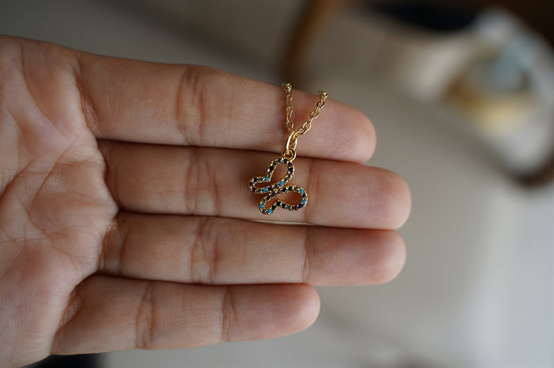 Multi colour Butterfly Necklace