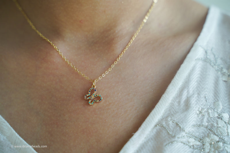 Multi colour Butterfly Necklace