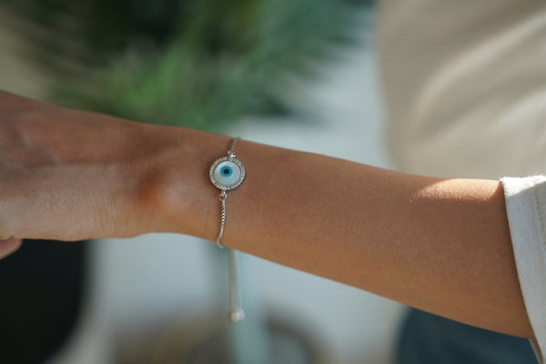 Round Studded Evil Eye Bracelet