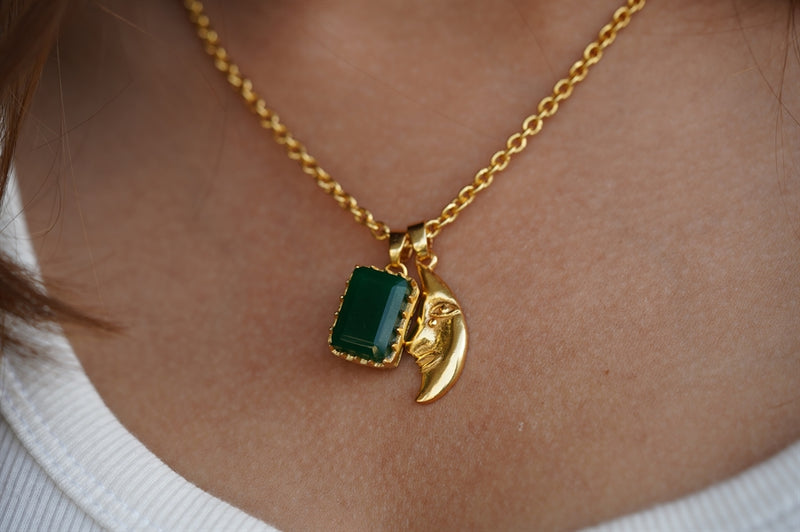 Green Stone With Half Moon