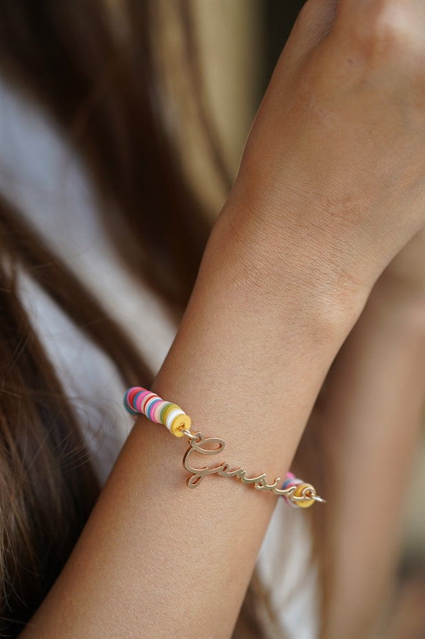 Rainbow Kids Name Bracelet