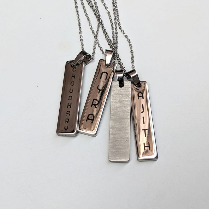 Personalized 2D memory Bar necklace