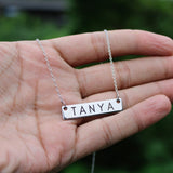 Personalized engraved horizontal necklace