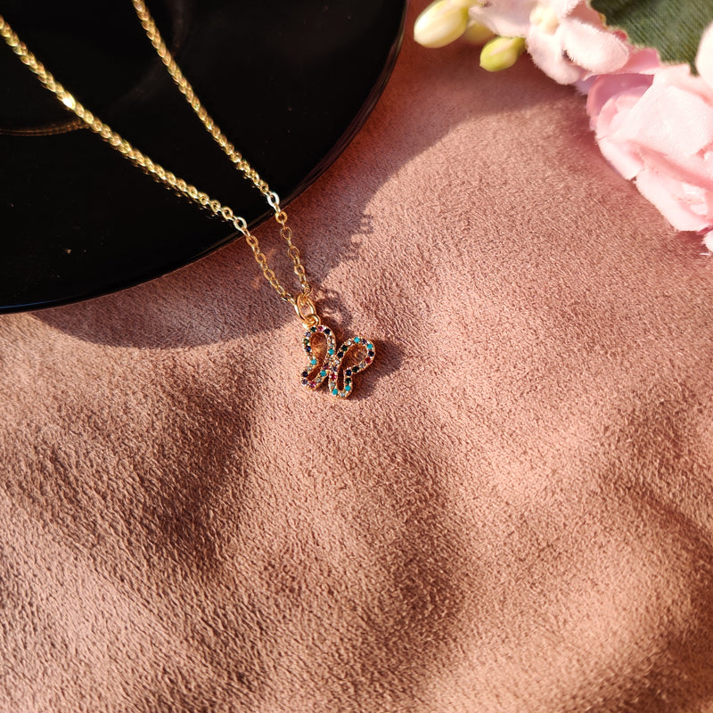 Multi colour Butterfly Necklace
