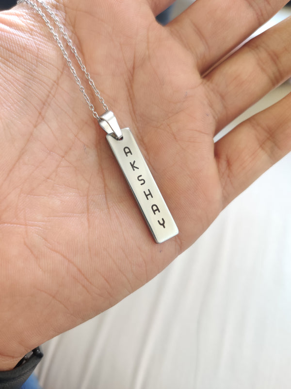 Personalized 2D memory Bar necklace
