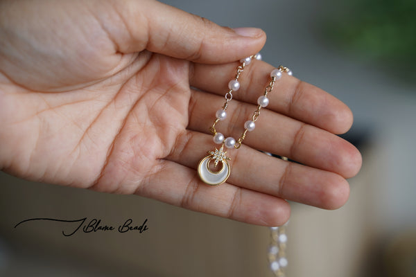 Moon star necklace