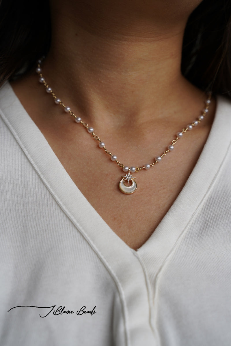 Moon star necklace