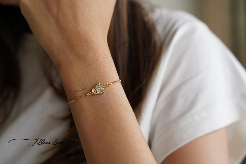 ChloBo Cute Charm Hamsa Hand Bracelet, Gold - McElhinneys