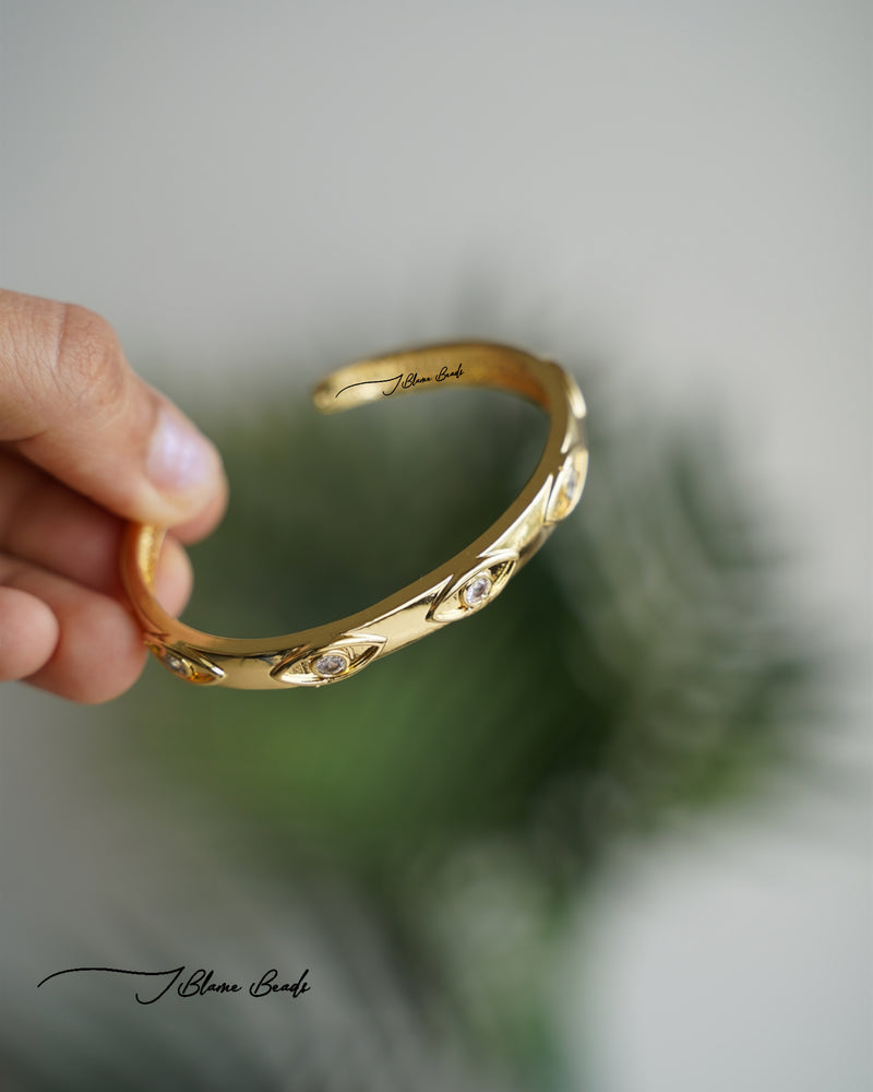 Gold Evil Eye Cuff
