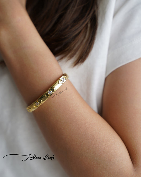 Gold Evil Eye Cuff