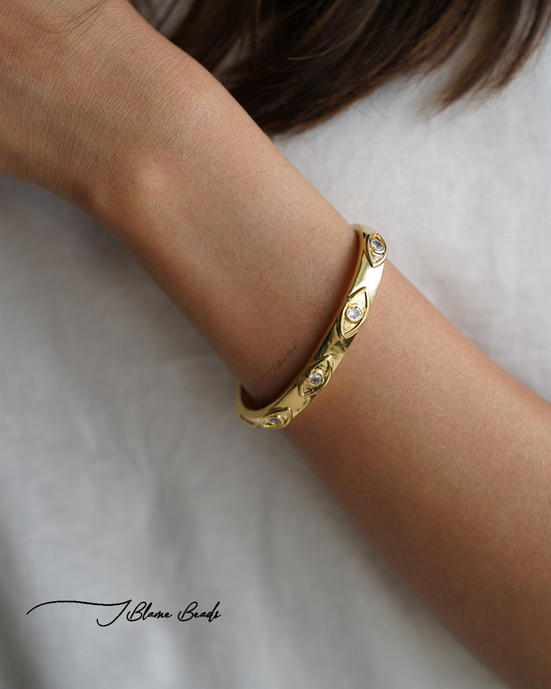 Gold Evil Eye Cuff