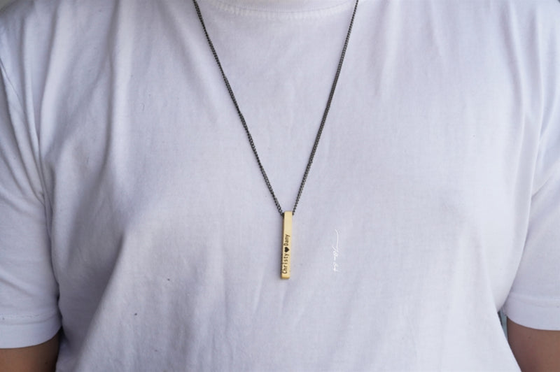 Minimalist Tungsten Carbide Mobius Bar Necklaces Men Pendant Jewelry | eBay