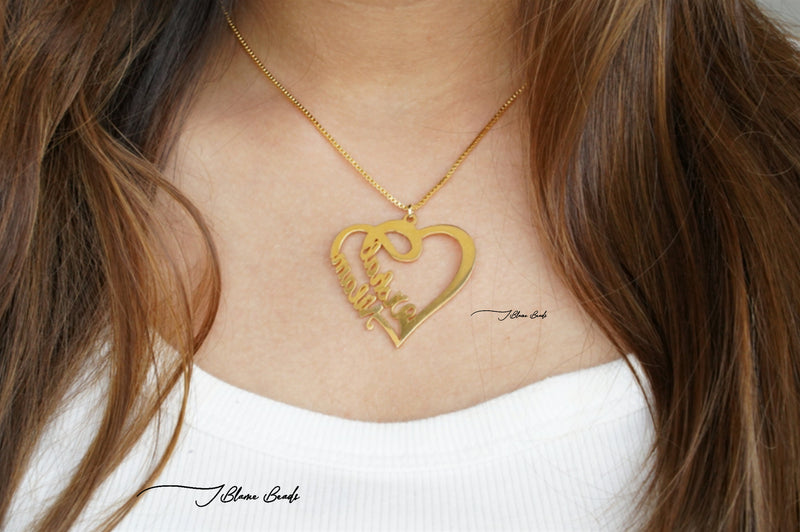Hammered Personalized Heart Necklace – IsabelleGraceJewelry
