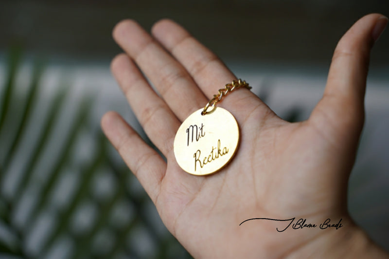 Personalized Round engraved keychain