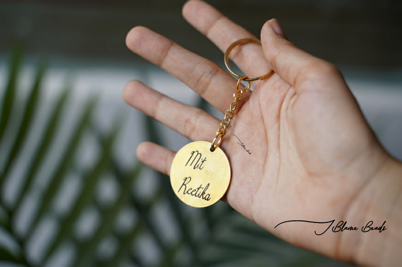 Personalized Round engraved keychain