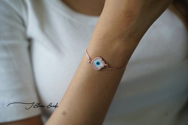 Clover evil eye bracelet