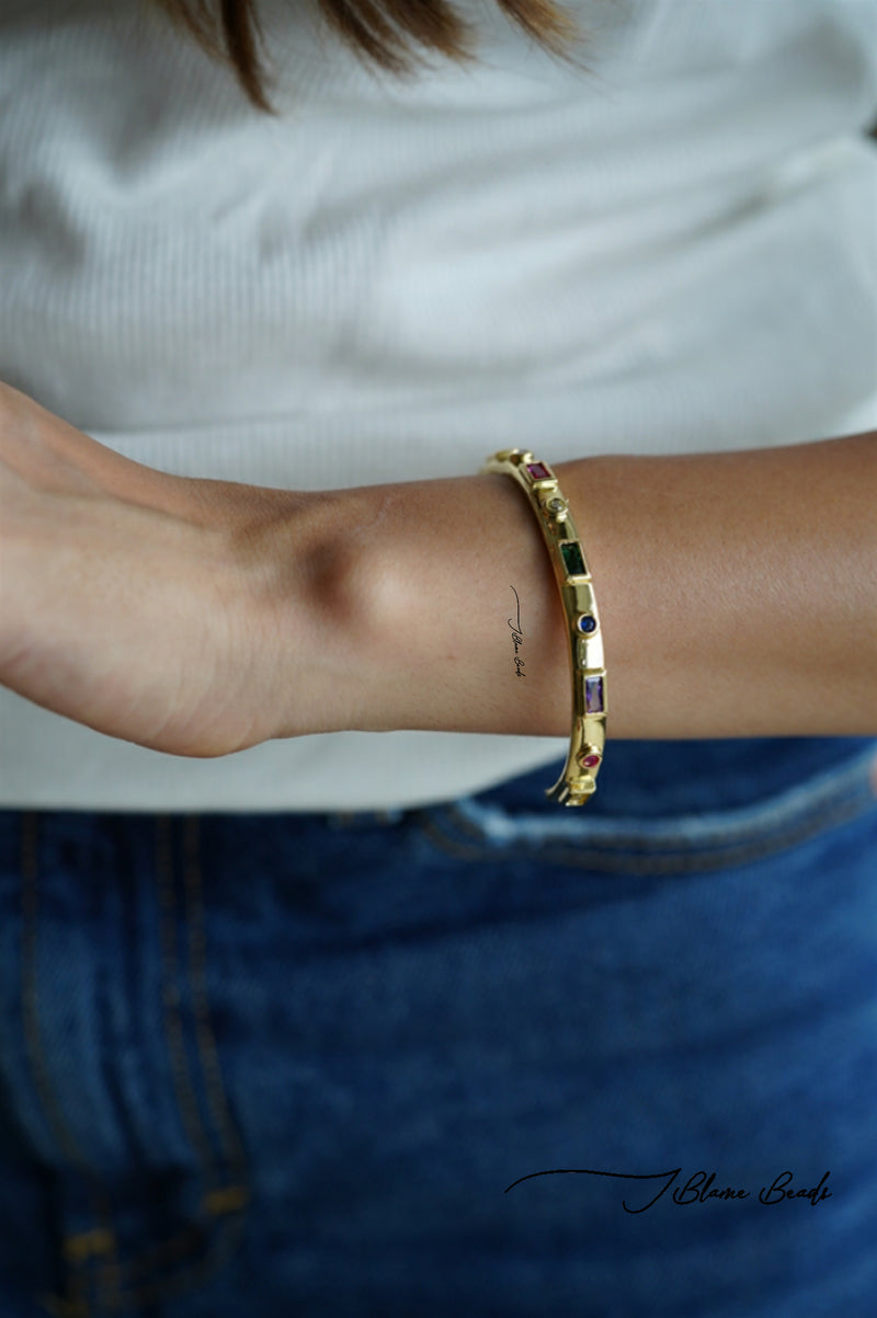 Multi-colored Gold Cuff