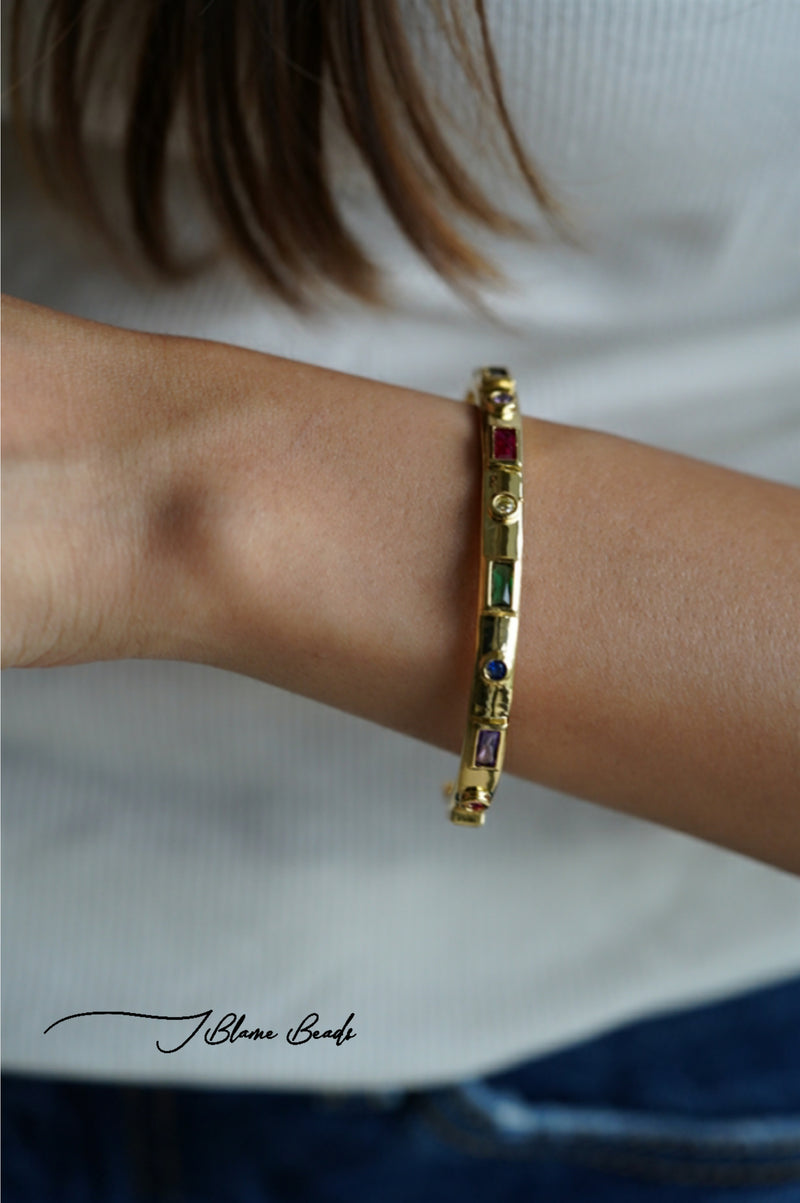 Multi-colored Gold Cuff
