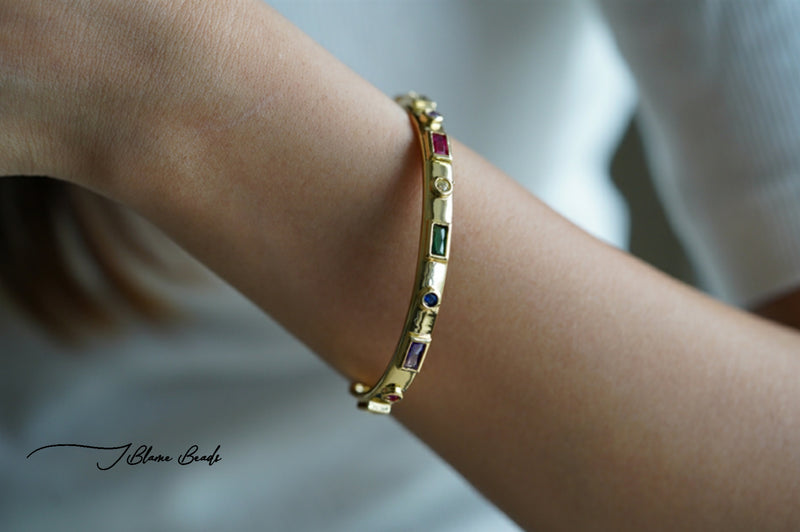 Multi-colored Gold Cuff