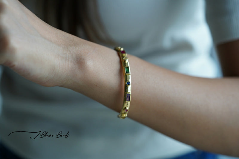 Multi-colored Gold Cuff