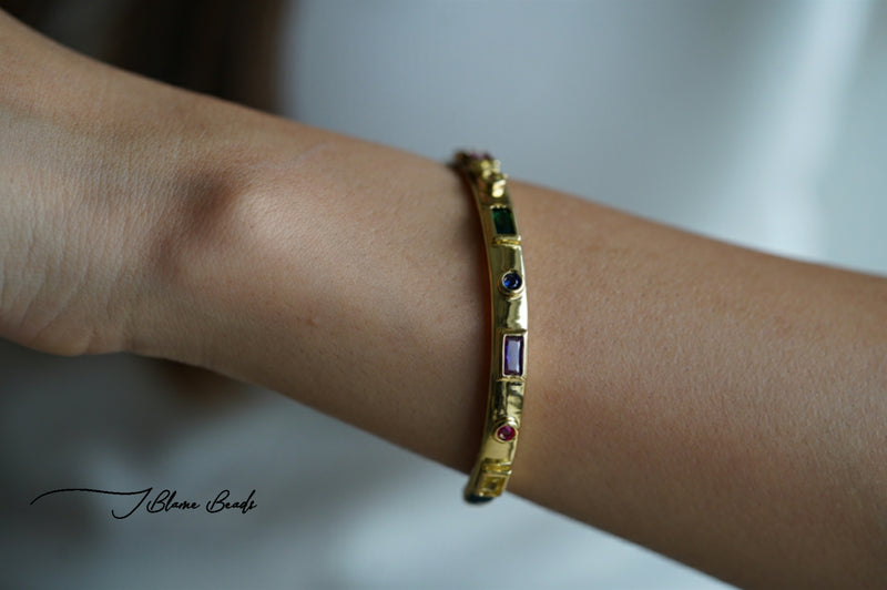 Multi-colored Gold Cuff