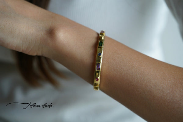 Multi-colored Gold Cuff