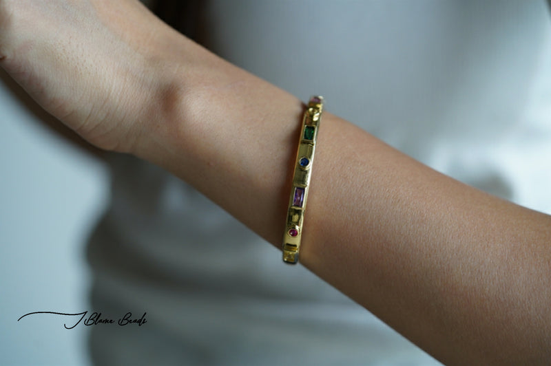 Multi-colored Gold Cuff