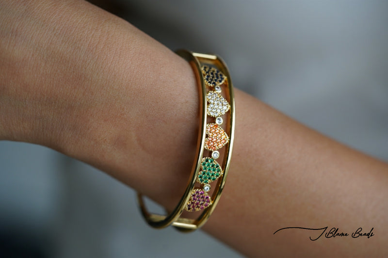Multi-colored Heart Bracelet